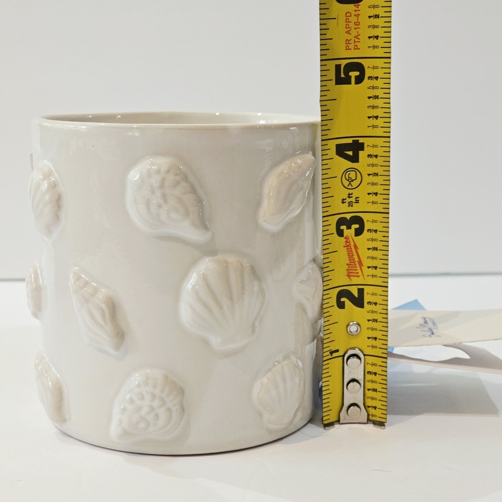 Sunday Morning Ceramics Mug Shells Shell Seaside Harbor Artisanal White New! - Picture 9 of 10